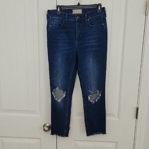 Women's Distressed Blue Jeans